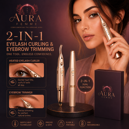 Aura Femme™ Luxe Lash & Brow Sculptor & Precision Tweezer